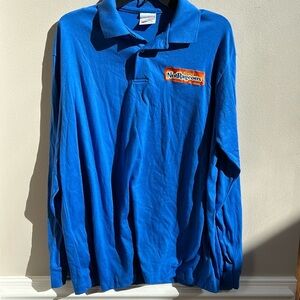 Reese’s Nutrageous Long Sleeve Blue Polo Shirt Hersheys Size XL
